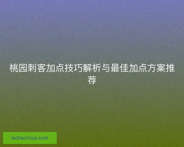桃园刺客加点技巧解析与最佳加点方案推荐